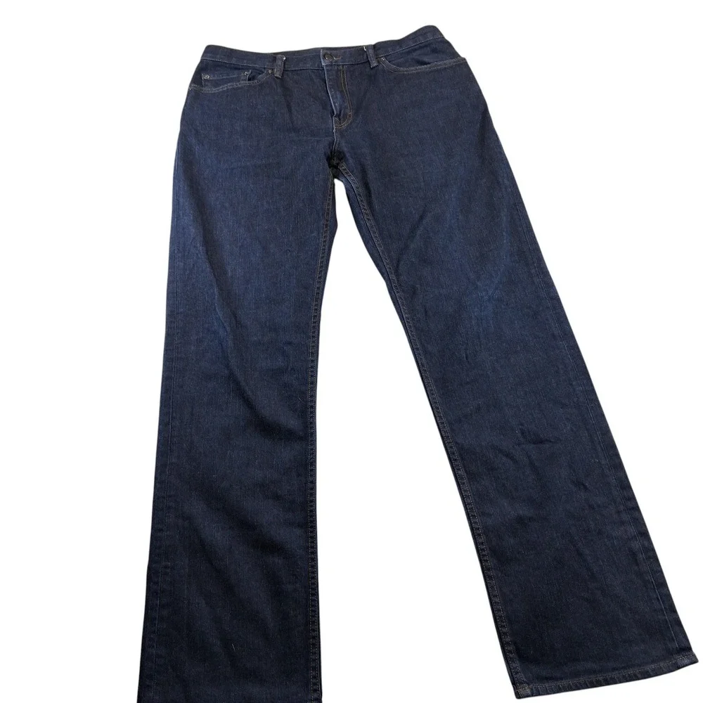 Banana Republic Straight Jeans Mens 35x36 Dark Wash Blue Stretch Denim 19178‎